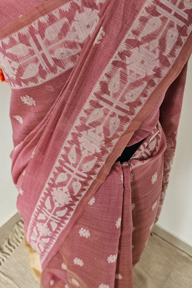 Raktika Munga Cotton Saree