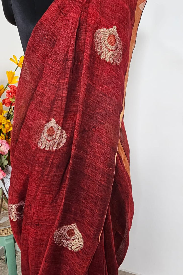 Mayur Kanti Handwoven Jamdani Saree