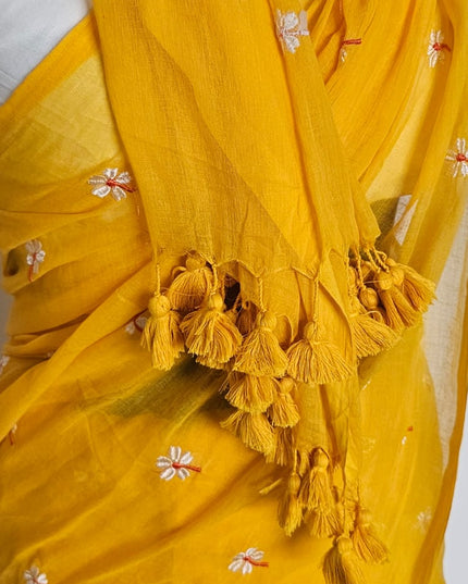 Sunshine Blossom Mul Cotton Saree