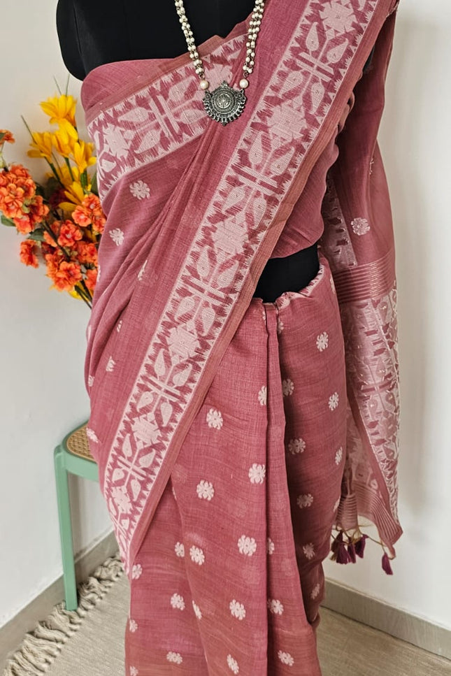 Raktika Munga Cotton Saree