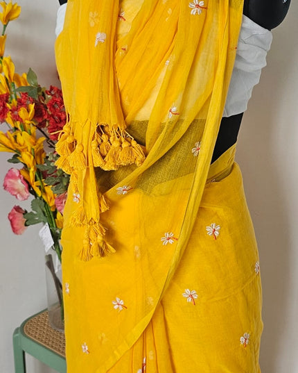 Sunshine Blossom Mul Cotton Saree