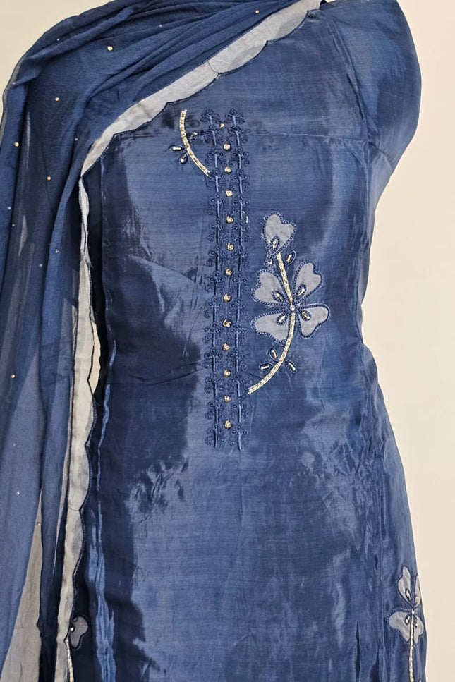 Luxurious Blue Elegant Salwar Suit with Dupatta