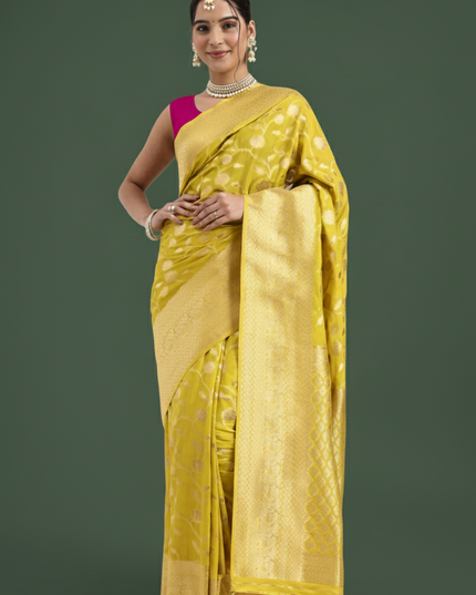 Radha's Radiance Mehandi Banarasi Saree