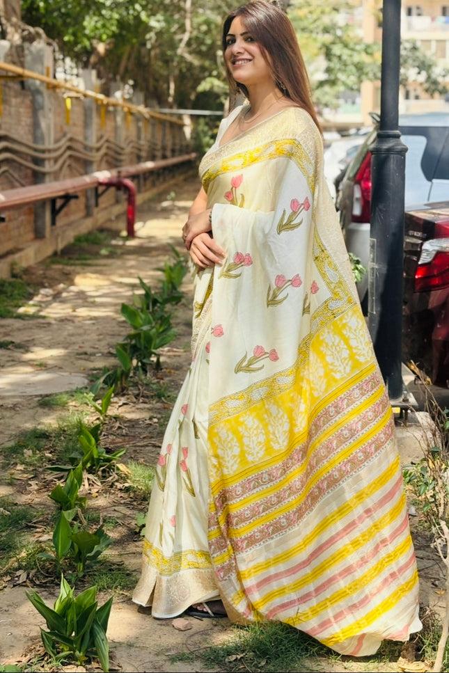 Krishna's Tulip Dola Silk Saree