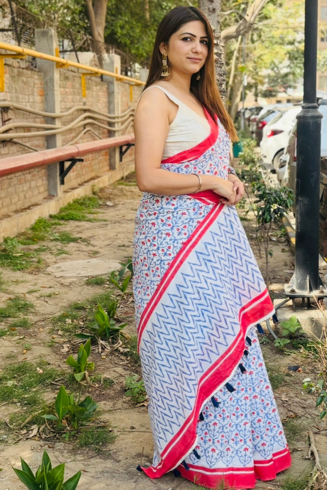 Krishna's Meadow Mul Cotton Saree