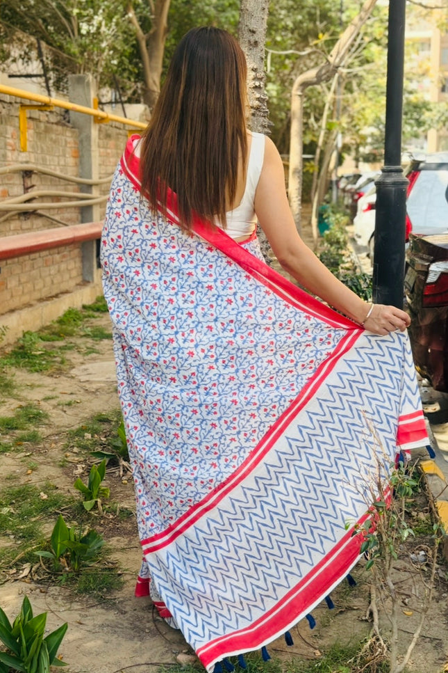 Krishna's Meadow Mul Cotton Saree