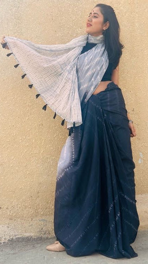 Sudevi Handblock Mul Cotton Saree