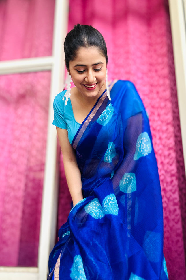 Infinite Sky Kota Silk Bandhani Saree