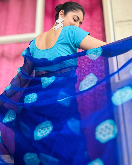 Infinite Sky Kota Silk Bandhani Saree