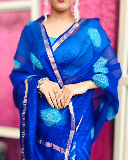 Infinite Sky Kota Silk Bandhani Saree