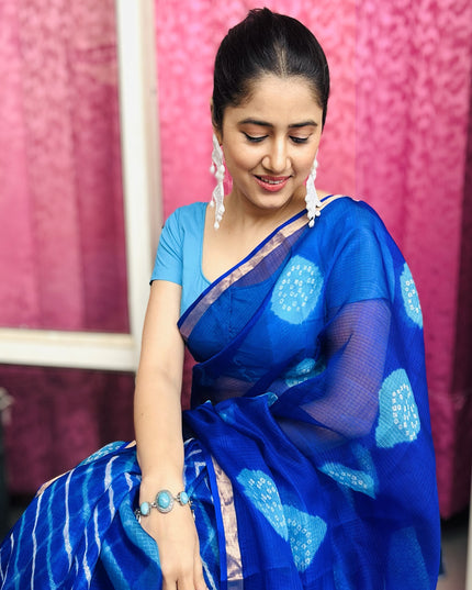 Infinite Sky Kota Silk Bandhani Saree