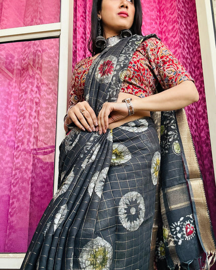 Shyamvarn Handblock Chanderi Silk