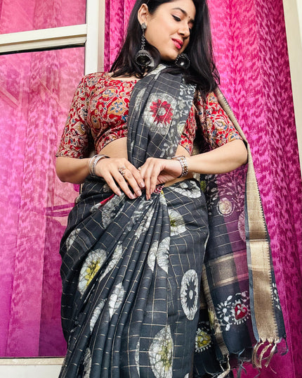 Shyamvarn Handblock Chanderi Silk