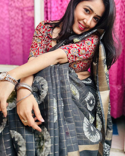 Shyamvarn Handblock Chanderi Silk