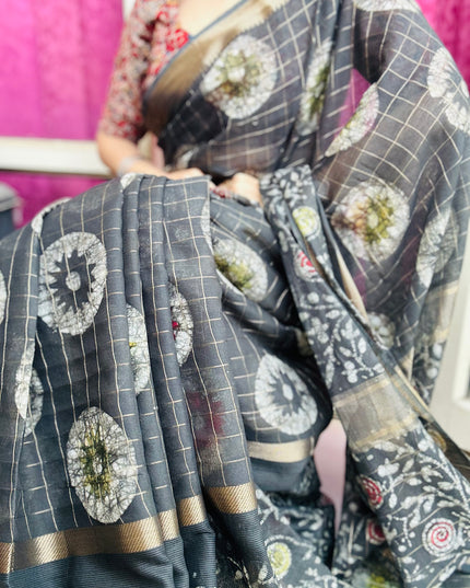 Shyamvarn Handblock Chanderi Silk