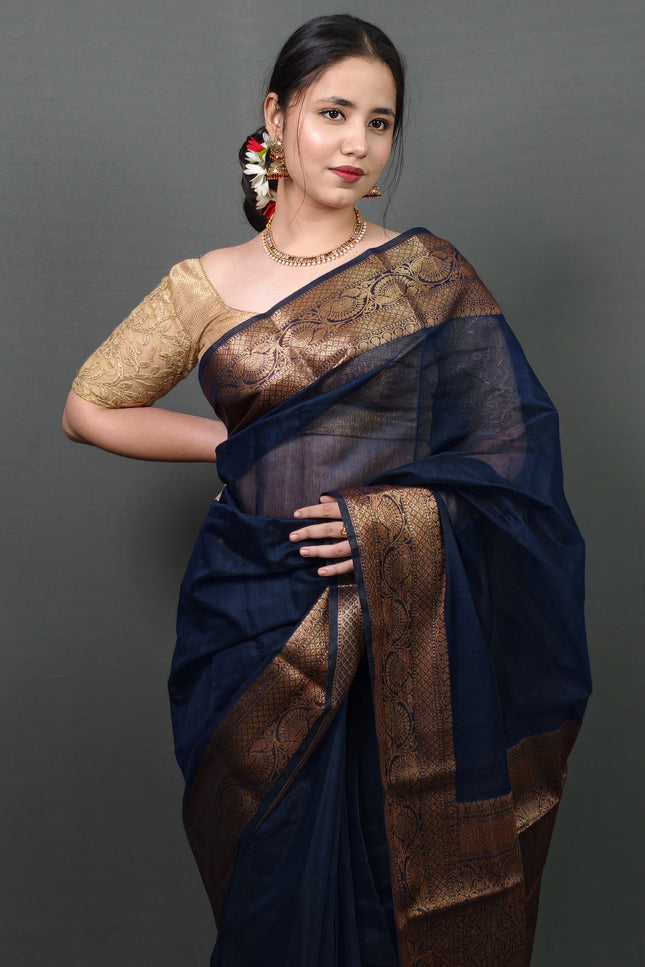 Shyam Sundara Gold Zari Banarasi Saree