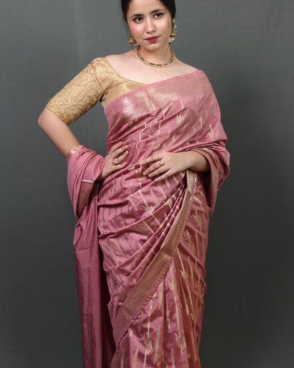 Blush Pink Banarasi Saree
