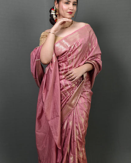 Blush Pink Banarasi Saree