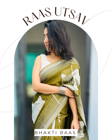 Kamyavan Green Banarasi Crepe Saree