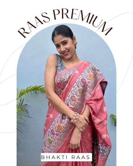 Krishna Prem Pink Tussar Saree