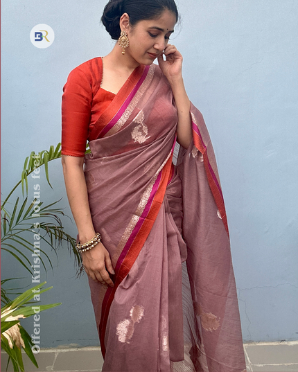 Revati Mauve Plum Banarasi Silk Saree