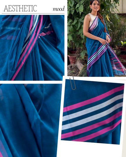 Gaura Kanti Blue Handloom Saree