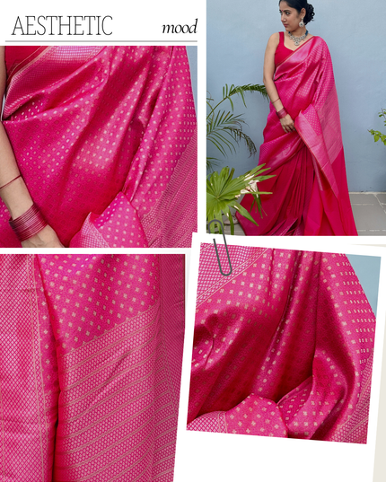 Nidhivan | Fuchsia Pink Kanjivaram Silk Saree