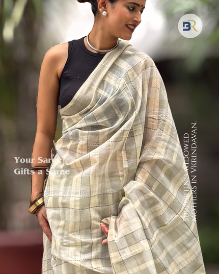 Nagnajiti Krishna Mul Chanderi Kantha Saree