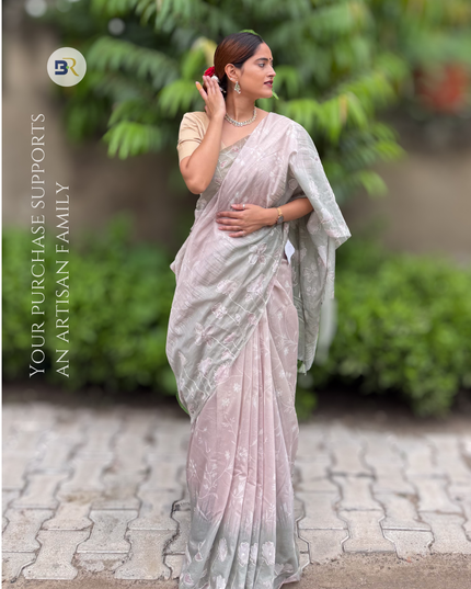 Shyama Tulsi Chanderi Saree