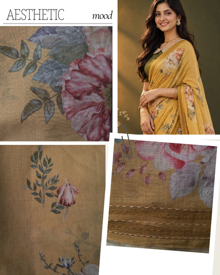 Krishna Pitambari Yellow Chanderi Silk Saree