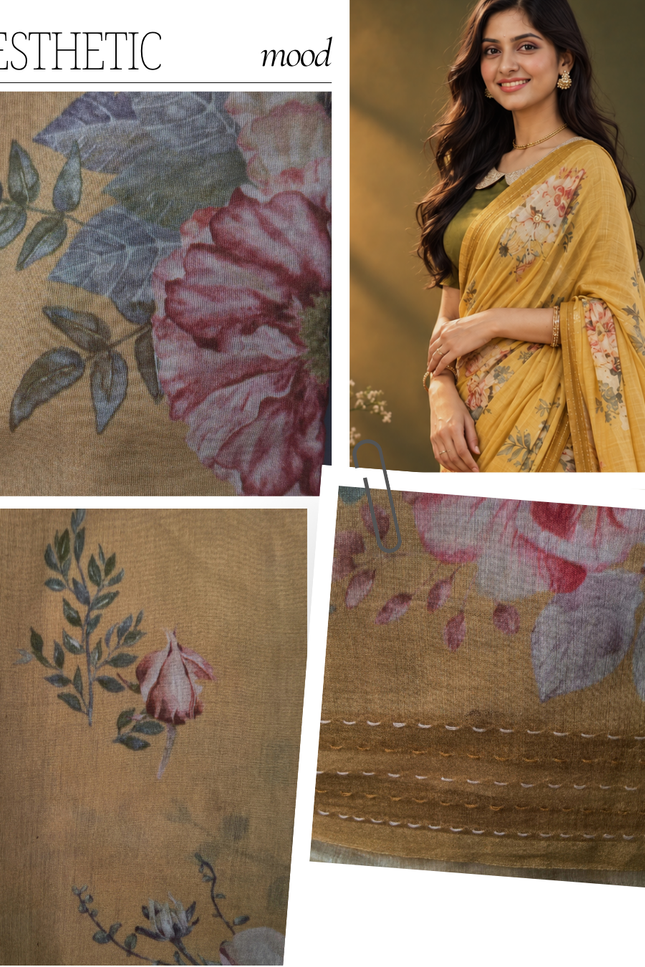 Krishna Pitambari Yellow Chanderi Silk Saree