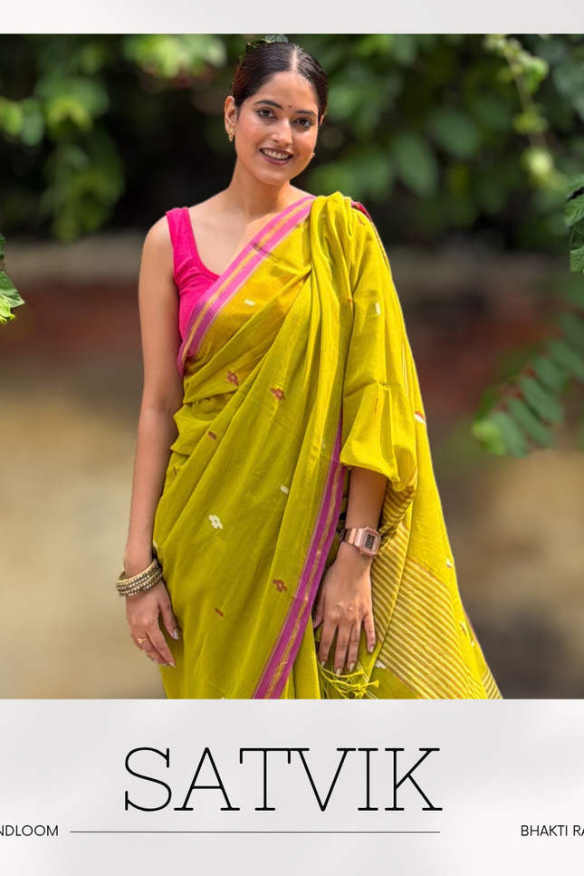 Radha Shyam Sundar Green Handloom Saree