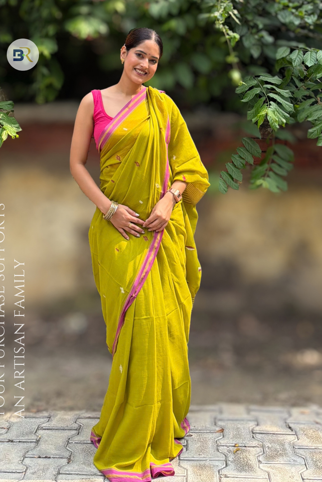Radha Shyam Sundar Green Handloom Saree