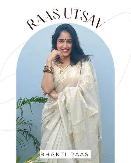 Shwet Raas White Tissue Linen Banarasi Saree