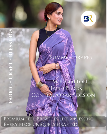 Rādhā Vana Rañjanī Mul Cotton Saree