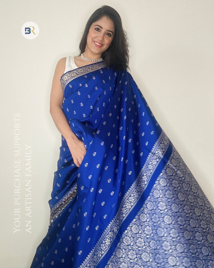 Nitya Kishori Blue Banarasi Silk Saree