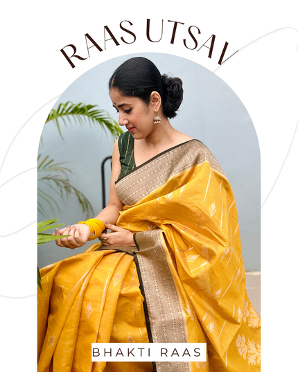 Venu Madhuri Yellow Banarasi Silk Saree