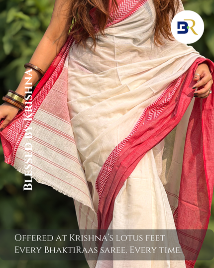 Radha Rang White Handloom Saree