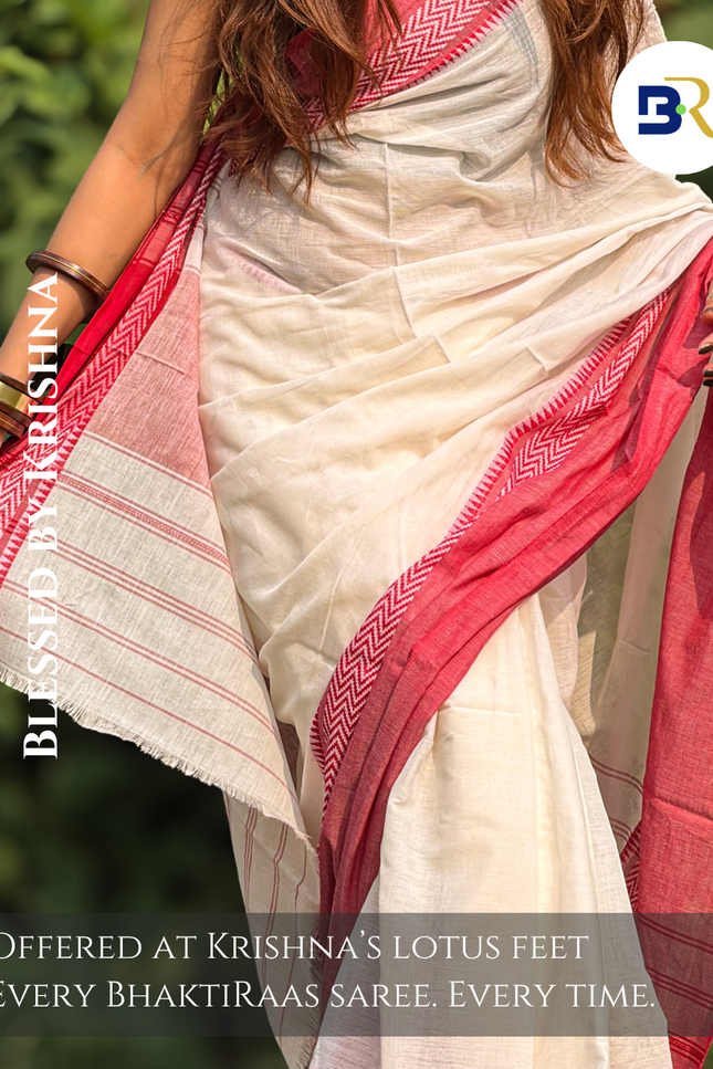 Radha Rang White Handloom Saree