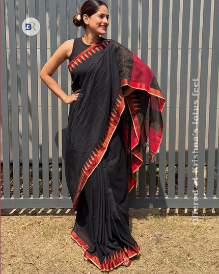 Radha Raman Black Handloom Saree