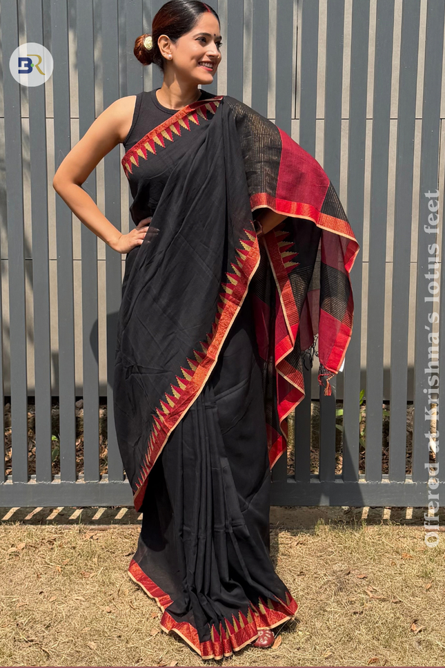 Radha Raman Black Handloom Saree