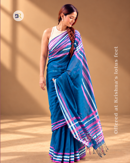 Gaura Kanti Blue Handloom Saree