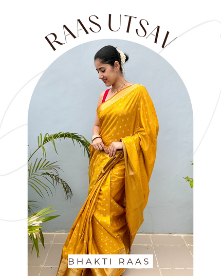 Gopi Geet Yellow Banarasi Silk Saree