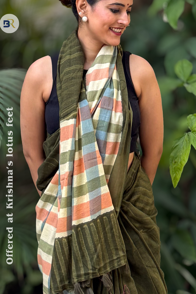 Krishna Bhadra Mul Cotton Saree