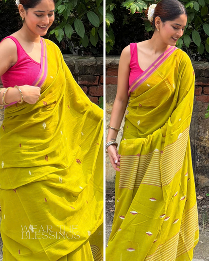 Radha Shyam Sundar Green Handloom Saree