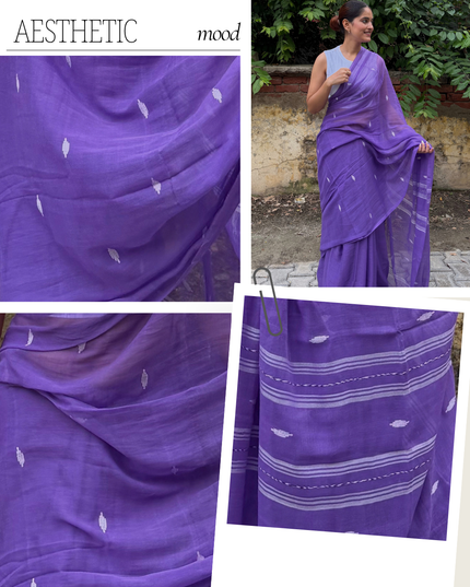 Radha Madhav Purple Handloom Saree