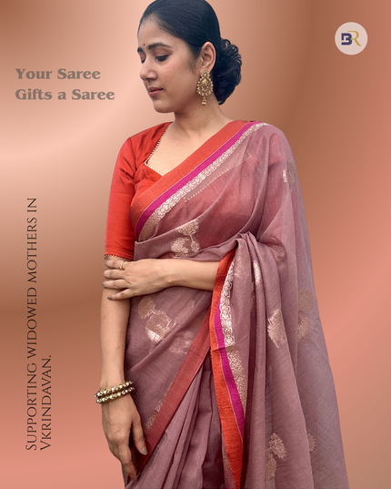 Revati Mauve Plum Banarasi Silk Saree