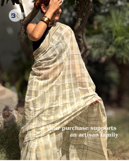 Nagnajiti Krishna Mul Chanderi Kantha Saree