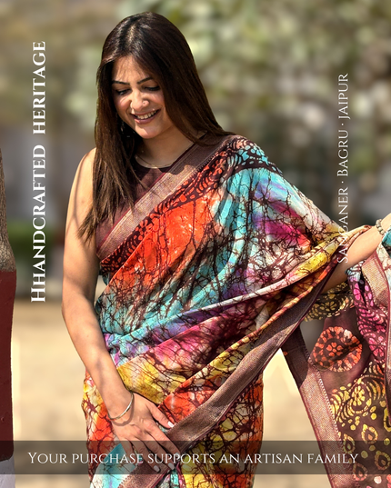 Vrindavan Rangotsav Assam Silk Saree