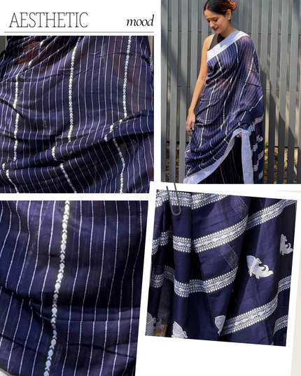 Radha Krishna Blue Handloom Saree